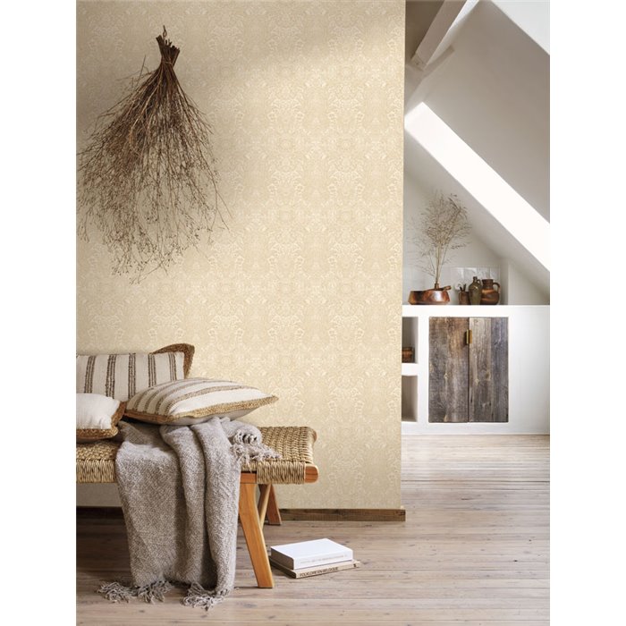 Beige Paisley-Blumentapete · Casadeco Maison de Famille 202711200