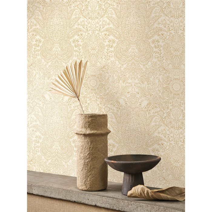 Papier peint paisley floral beige · Casadeco Maison de Famille 202711200