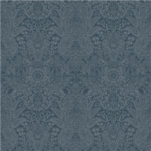 Papel pintado paisley azul ornamental
