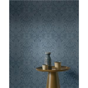 Papel pintado paisley azul ornamental 2