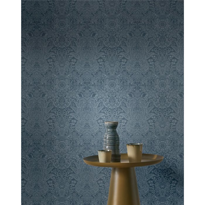 Papel pintado paisley azul ornamental · Casadeco Maison de Famille 202716666