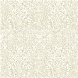 Papel pintado damasco floral verde
