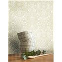 Green floral damask wallpaper · Casadeco Maison de Famille 202717084