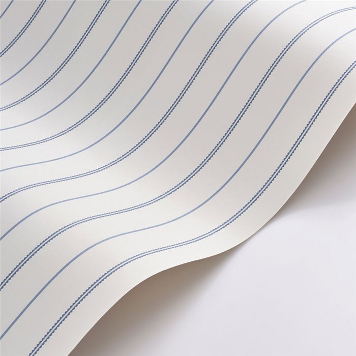 Papel pintado de rayas azul porcelana · Casadeco Maison de Famille 202726033