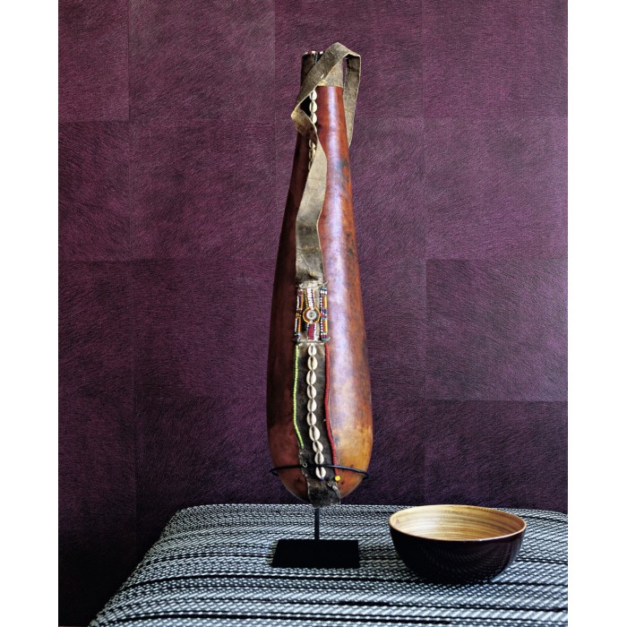 Elitis|Vinyl-Tapete in Ponyhaareffekt Beige-Creme|Lederimitat