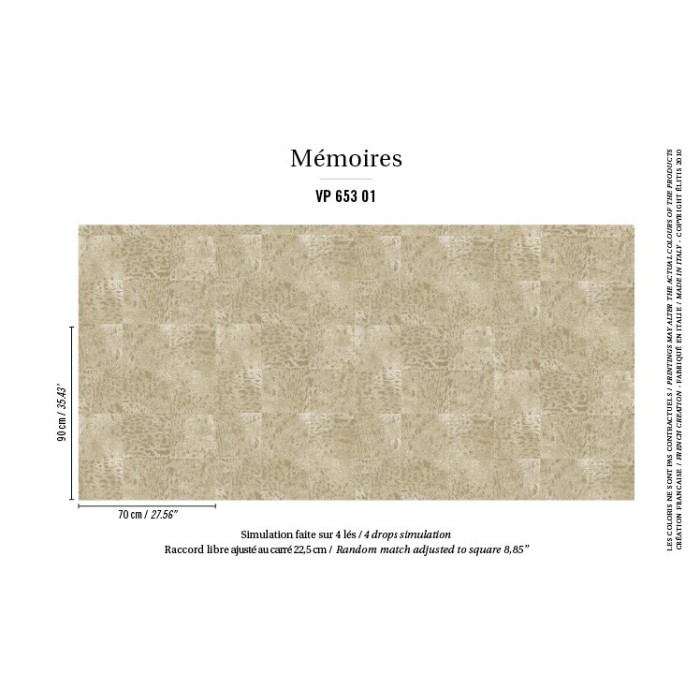 Elitis|Vinyl-Tapete in Ponyfelloptik Beige und Braun|Lederimitat