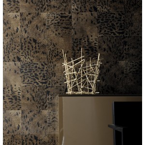 Elitis|Papier peint haut de gamme poil de poney gris et noir|Imitation Peau 2