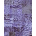 Elitis|Kilim-Tapete in Tierfelloptik Blau und Violett|Lederimitat