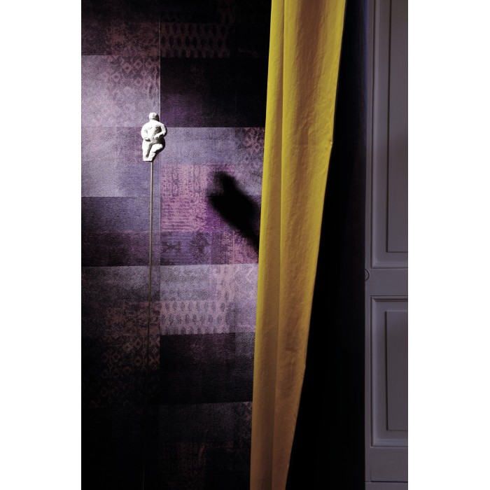 Elitis|Papier peint style kilim patchwork effet peau animale beige crème|Imitation Peau