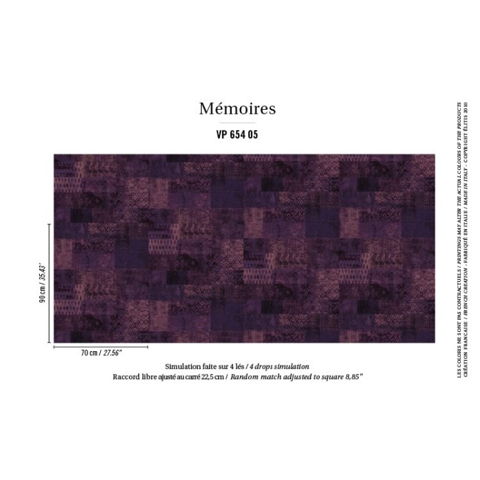 Elitis|Papier peint style kilim patchwork effet peau animale beige crème|Imitation Peau