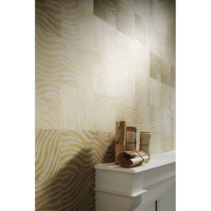 Elitis|Wallpaper with yellow and white zebra skin|Skin Imitation