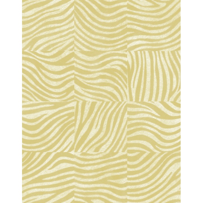 Elitis|Papier peint peau de zèbre jaune et blanc|Imitation Peau