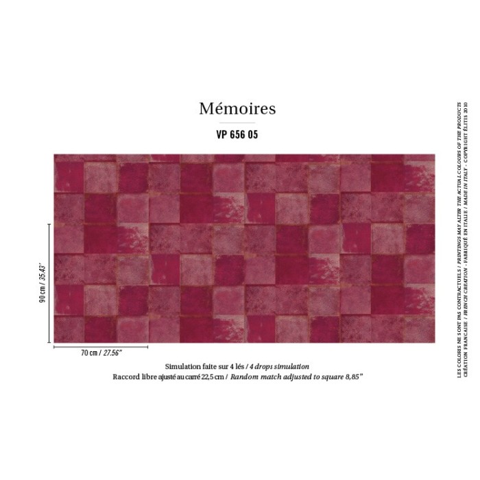 Elitis|Animal skin wallpaper imitation aged garnet leather|Skin Imitation