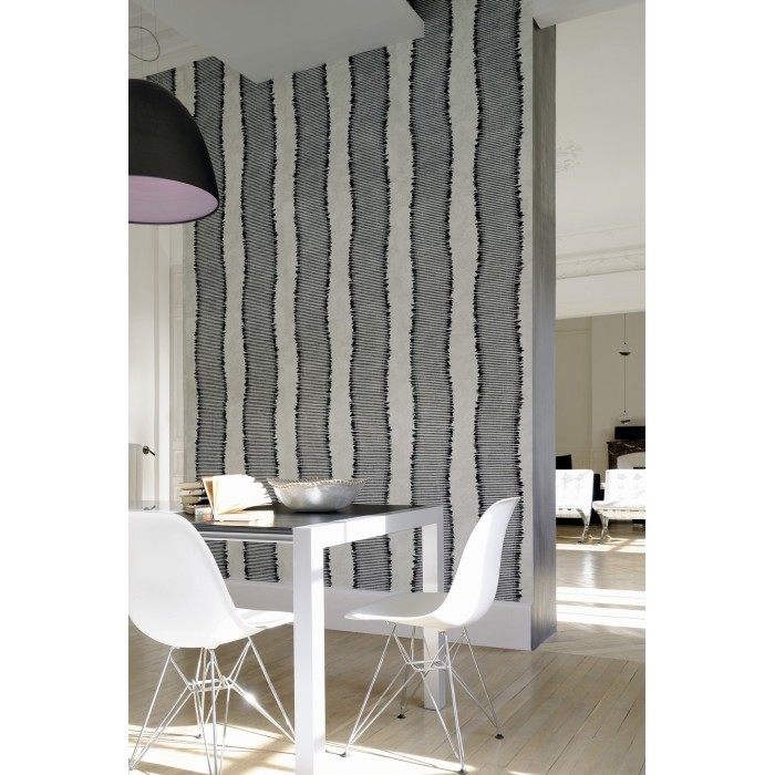 Elitis|Papier peint haut de gamme poil de poney gris et noir|Imitation Peau