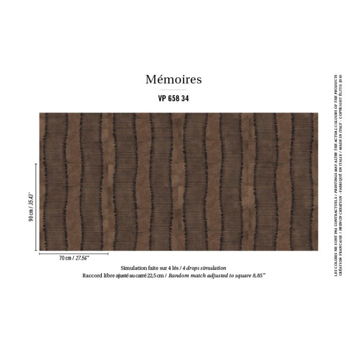 Elitis|Animal skin wallpaper with brown and black pony hair effect|Skin Imitation