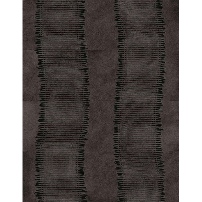 Elitis|Vinyl-Tapete mit Ponyfell in Aubergine und Schwarz|Lederimitat