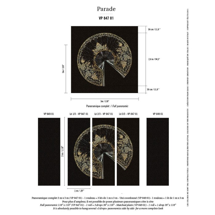 Elitis|Wall mural fan-shaped nacre mosaic|Wallmurals
