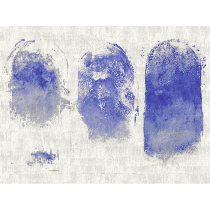 Elitis|Mural pared contemporáneo, composición pictórica azul índigo|Murales de Pared