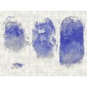 Elitis|Wall mural contemporary, indigo blue pictorial composition|Wallmurals