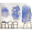 Elitis|Papier peint panoramique contemporain, composition picturale bleu indigo|Panoramiques