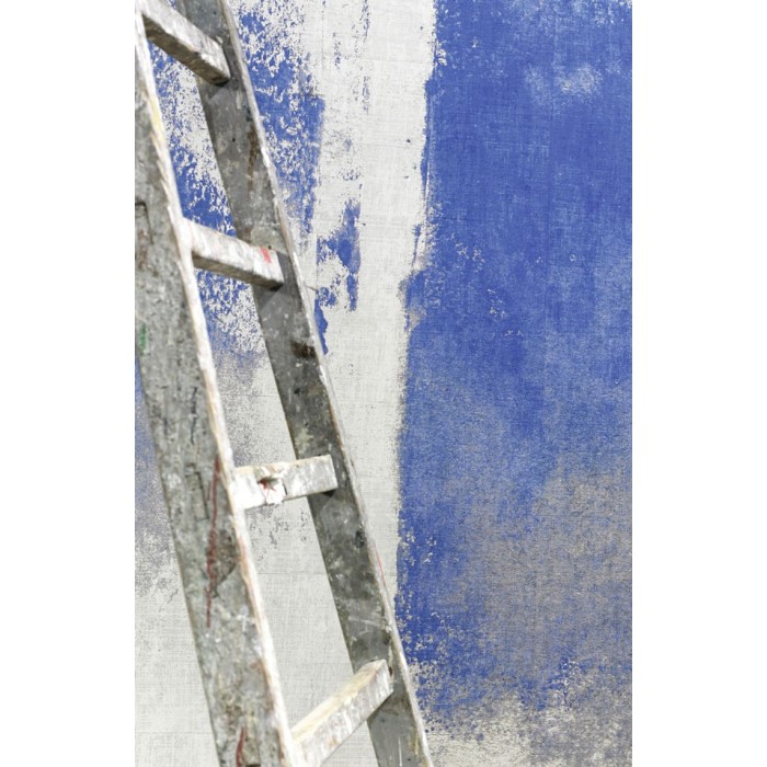 Elitis|Wandbild zeitgenössisch, indigo blaue malerische Komposition|Wandbild