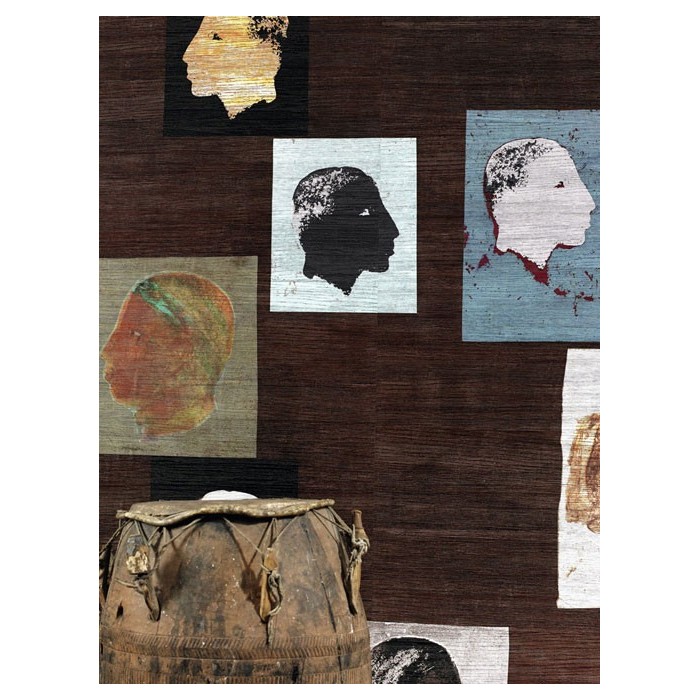 Elitis|Papier peint panoramique ethnique, collage de motifs africains|Panoramiques