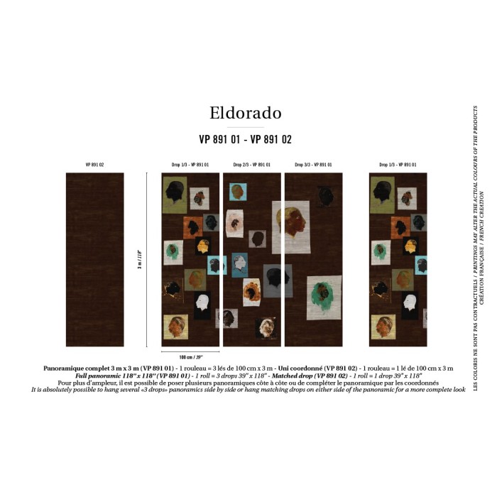 Elitis|Papier peint panoramique ethnique, collage de motifs africains|Panoramiques