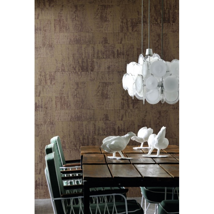 Elitis|Wallpaper with plastered brown raffia effect|Wallpaper