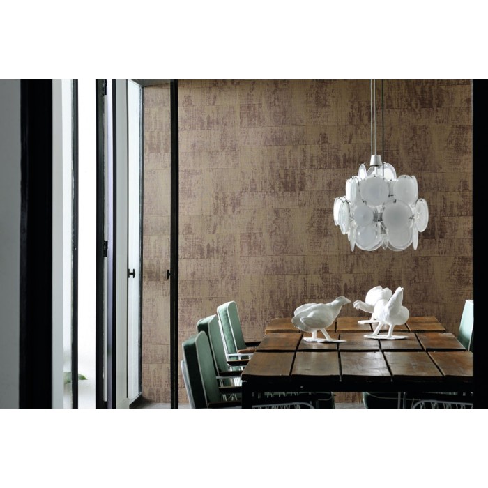Elitis|Wallpaper with plastered brown raffia effect|Wallpaper