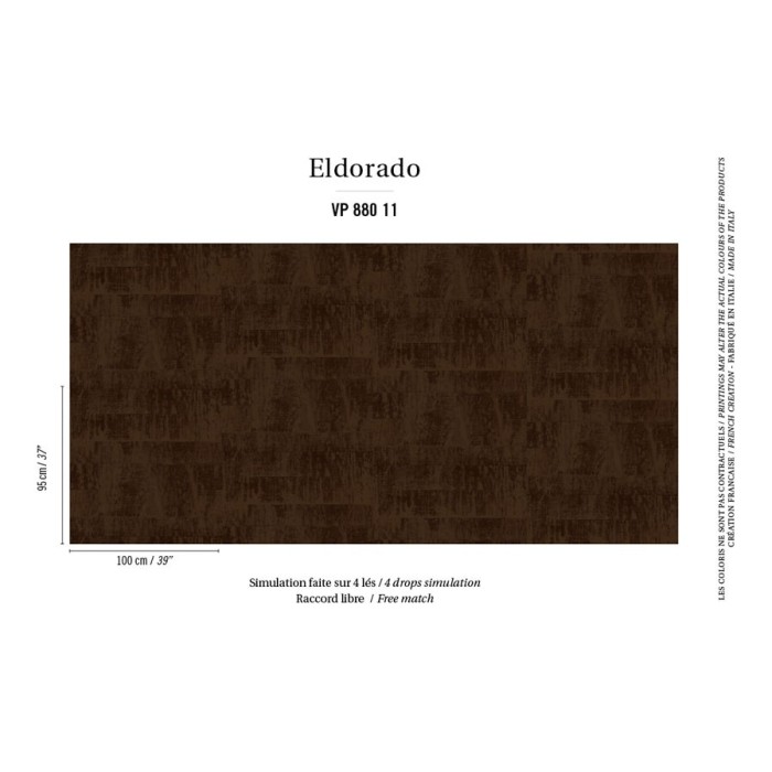 Elitis|Wallpaper with plastered brown raffia effect|Wallpaper