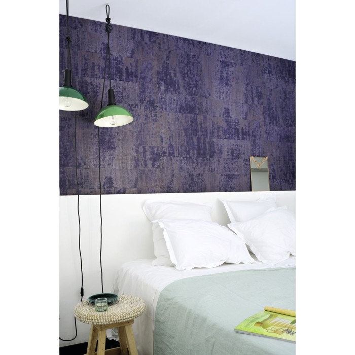 Elitis|High-end wallpaper with purple raffia effect|Wallpaper