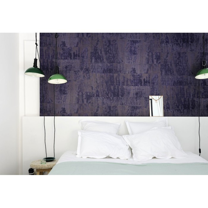 Elitis|Luxus-Tapete mit violettem Bast-Effekt|Tapeten