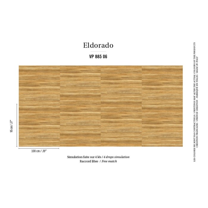 Elitis|Vinyl-Tapete mit Abaca-Faser-Effekt|Holzimitat