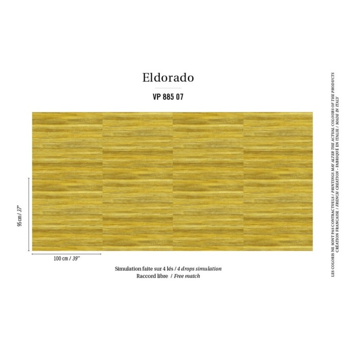 Elitis|Tapete mit Textur aus Naturfaser Abaca|Holzimitat