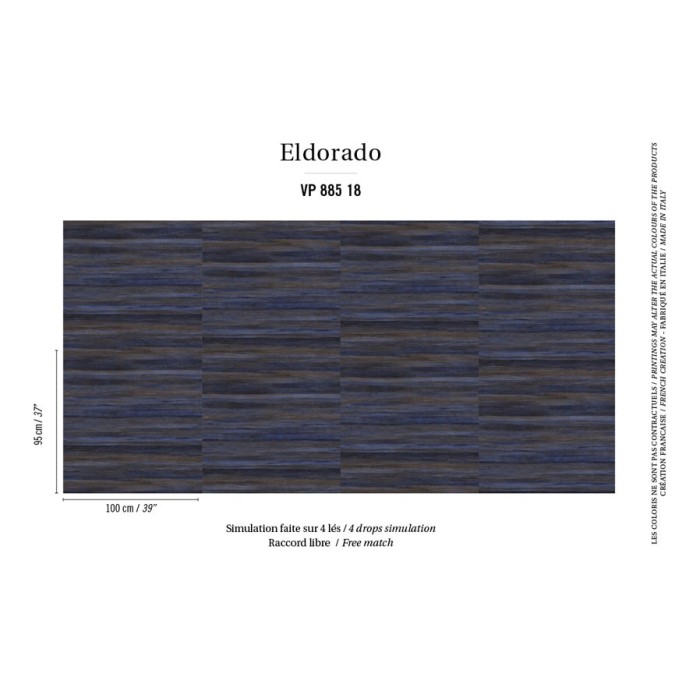 Papel pintado vinílico fibra natural de abacá - Élitis Eldorado Isola VP 885 18