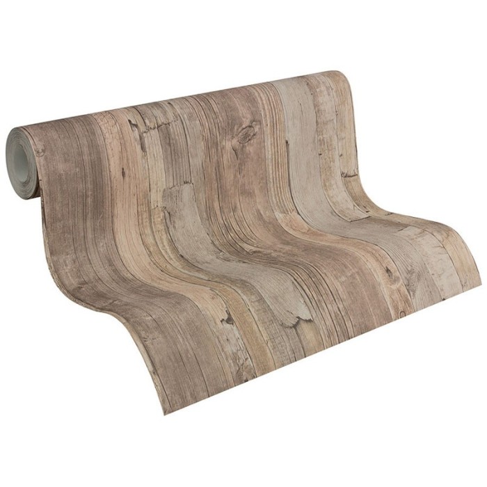 As Creation|Rustic living room wood plank wallpaper|Wood Imitation
