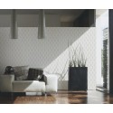 Architects Paper|Gestreifte Tapete in Weiß und Silber mit Textiloptik|Streifen