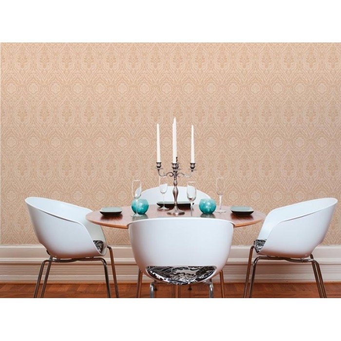 Architects Paper|Damasttapete Lachsrosa mit Stoffeffekt|Damast