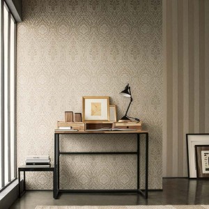 Eijffinger|Papier peint ethnique motifs en relief gris argent brillant|Damas