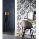 Architects Paper|Papel pintado motivos damasco azul efecto textil|Imitacion Tela