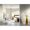 Architects Paper|Yellow and white baroque wallpaper with fabric effect|Damask