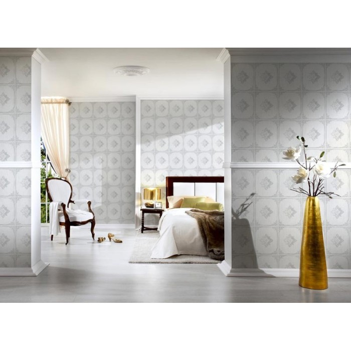 Architects Paper|Papier peint classique contemporain blanc et gris|Carreaux