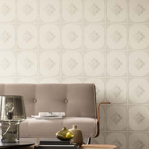 Casadeco|Beige Schotten- und englische Karotapete|Karos