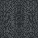 Architects Paper|Damasttapete Grau und Schwarz mit Stoffoptik|Textilimitation