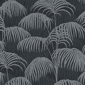 Papeldecor|Tapete Tropisch Print Schwarz und Grün|Blumen