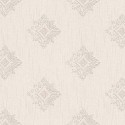 Architects Paper|Papel pintado clásico con adornos bordados gris claro y crema|Damasco