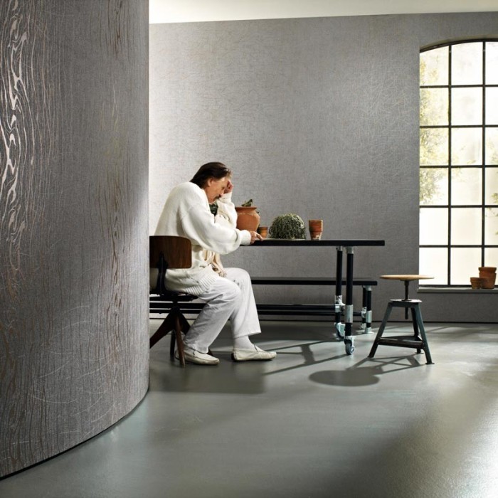 Marburg|Modern plain color wallpaper in silver grey|Wallpaper