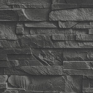 Papeldecor|Papier Peint pierre gris foncé naturel|Imitation Pierre