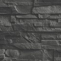 Rasch|Papier peint pierre ardoise noire élégante et sobre|Factory IV