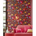 Pip Studio|Japanische Tapete mit braunen Blumen|Tapeten